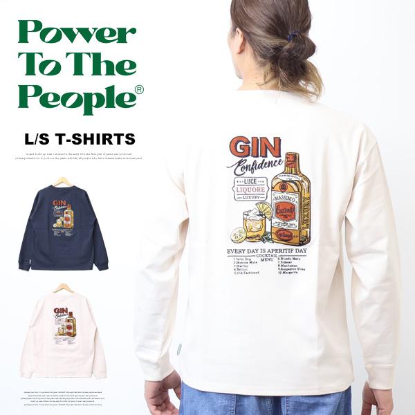 POWER TO THE PEOPLE パワートゥザピープル カクテル刺繍 長袖Tシャツ 長T ロン...