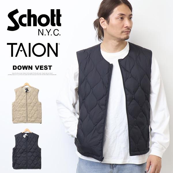 Schott ショット TAION タイオン コラボ インナーダウンベスト アウター メンズ 送料無...