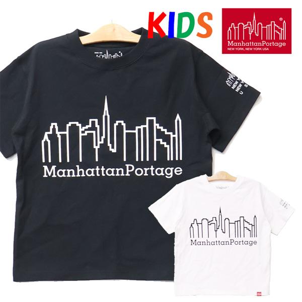 Manhattan Portage マンハッタンポーテージ キッズ スカイラインプリント 半袖Tシャ...