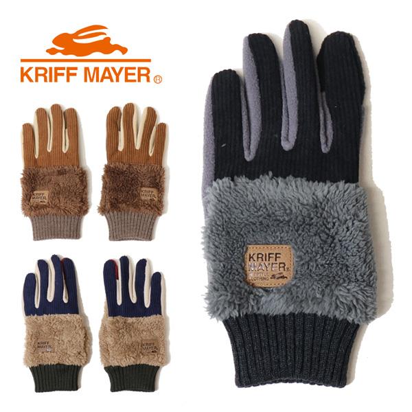 KRIFF MAYER クリフメイヤー 切り替え5指 手袋 グローブ メンズ 暖かい T1450