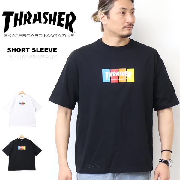 THRASHER スラッシャー マグロゴプリント 半袖Tシャツ 半T ビッグシルエット オーバーサイ...