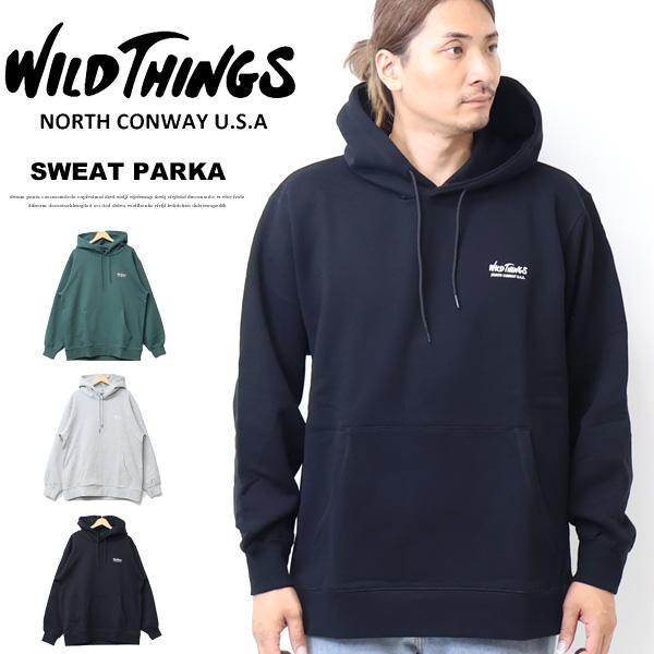 WILD THINGS ワイルドシングス ワンポイント スウェットパーカー 裏毛 プルパーカー フー...