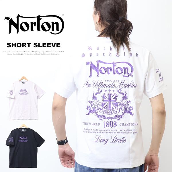 Norton ノートン パープルメタルMAX Tシャツ メンズ 半袖Tシャツ 刺繍 半T 送料無料 ...