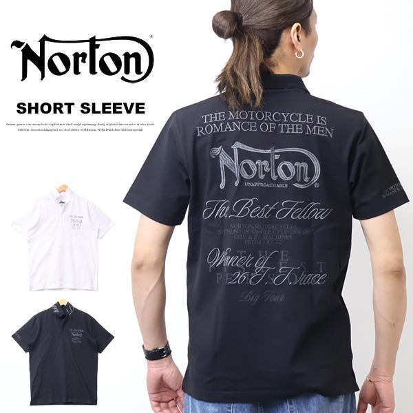 Norton ノートン 同色ラメ刺繍 半袖ポロシャツ メンズ 送料無料 262N1201B
