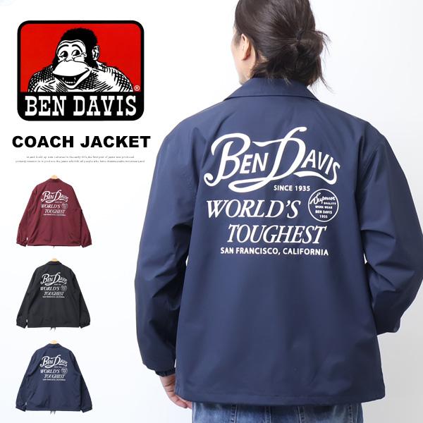 BEN DAVIS ベンデイビス スクリプトロゴ コーチジャケット バックプリント メンズ ライトア...
