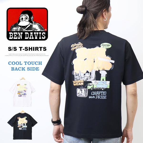 BEN DAVIS ベンデイビス 接触冷感 OVERLAP バックプリント 半袖Tシャツ ビッグシル...