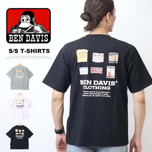 BEN DAVIS ベンデイビス ラベル バックプリント 半袖Tシャツ ビッグシルエット 半T メン...