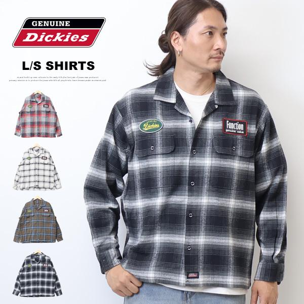 大きいサイズ GENUINE Dickies ジェニュイン ディッキーズ 長袖 チェック ワークシャ...