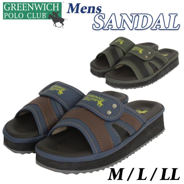 GREENWICH POLO CLUB メンズ サンダル スリッパ 室内 室外 兼用 軽量 M L ...