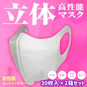 マスク 立体型 30枚入 2箱セット 耳が痛くなりにくい 使い捨て 不織布 3層構造 花粉症 PM2.5 Unifree 女性 子供 中国製