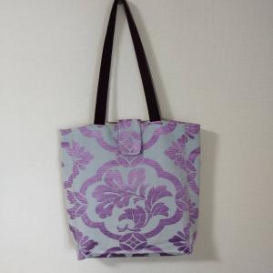 ハンドメイド◇着物・帯リメイクワンハンドルバッグ グリーン : Crea