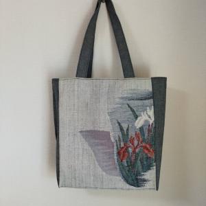 ハンドメイド◇着物・帯リメイクワンハンドルバッグ クリーム : Crea