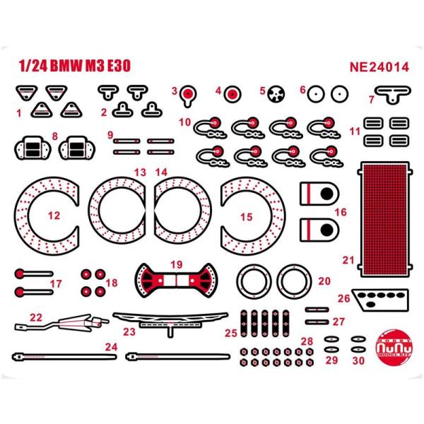 プラッツ/NuNu 1/24 レーシングシリーズ BMW M3 E30用 ディテールアップパーツ プ...