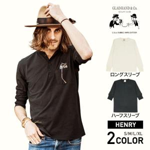 GLAD HAND（グラッドハンド） Tシャツ メンズ ヘンリーネック ポケット