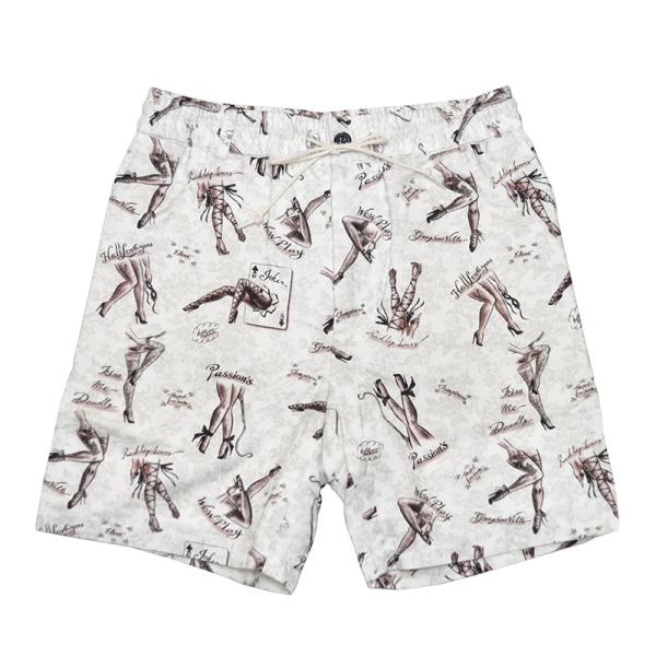 GANGSTERVILLE GAM - SHORTS (WHITE) ギャングスタービル 総柄ショー...