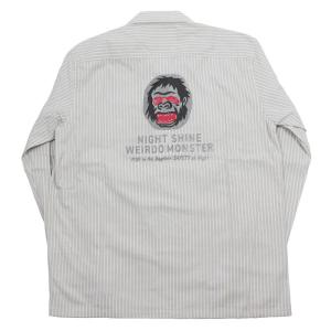 WEIRDO（ウィアード） ボーダー オープンカラーシャツ 長袖 メンズ