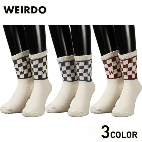 ウィアード チェッカーソックス 2足/1セット 靴下 メンズ WEIRDO TIN CAR - SO...