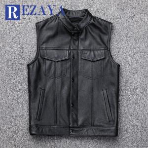 春夏秋冬　本革　ベスト　メンズ　レザーベスト　牛革