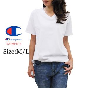 チャンピオン Ｔシャツ レディース VネックTシャツ 無地 Champion チャンピオンTシャツ ワンポイント｜rf-realfashion