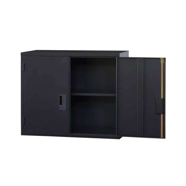 A4シリーズ スチール収納両開き書庫32型A4上置き用H730 マットブラック A4-32H-MB