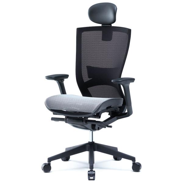 FURSYS　T50air オフィスチェア 可動肘 ヘッドレスト ランバー付き グレー CHXRF6...