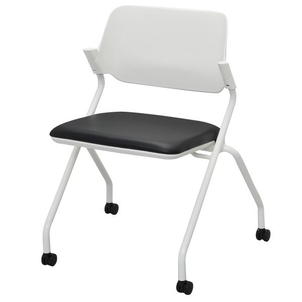 SYネスティングキャスター付きチェア 肘無し PVC ブラック RFC-SYPBKアールエフヤマカワ...