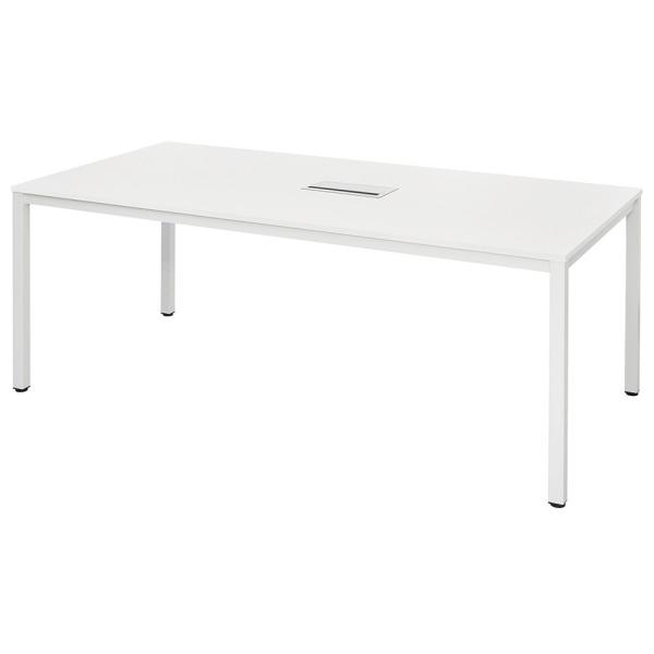 ミーティングテーブル2 W1800xD900 ホワイト 配線ボックス付き　RFMT2-1890WH-...