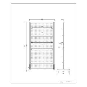 シンプルスクリーンパーテーション W800 ア...の詳細画像3