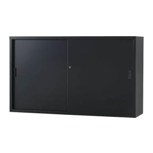 TSシリーズ スチール収納53浅型スチール引戸書庫 マットブラック ◆TS-53S-MB