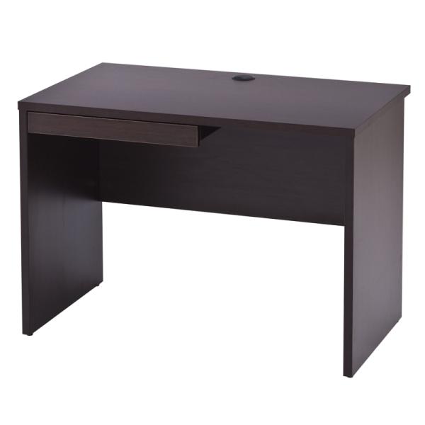 ノルムシリーズ木製デスクII 引き出し付きハーフ W1000 ダークブラウン Z-RFPLD-106...