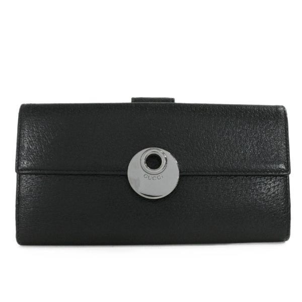 グッチ エクリプス・Wホック・レザー・長財布/120931/ブラック×シルバー/GUCCI 翌日配送...