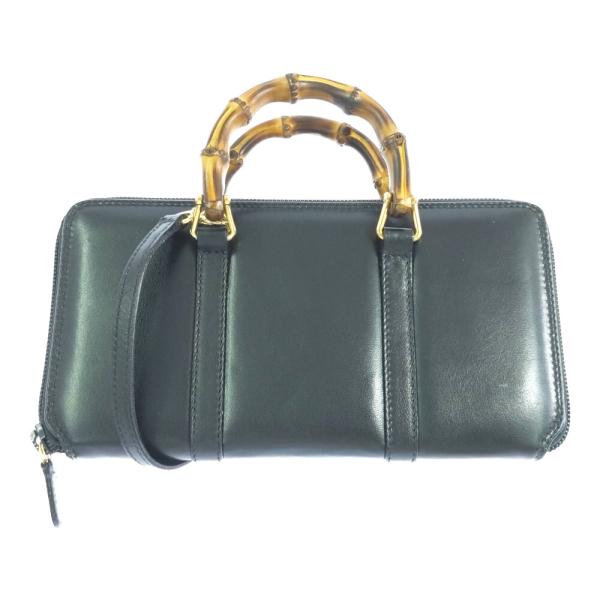 GUCCI グッチ バンブー ショルダーウォレット 長財布/ブラック/B10/B440709/525...
