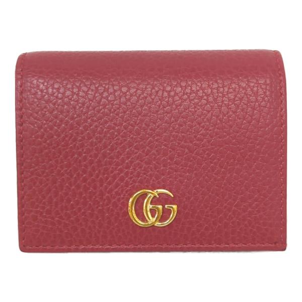 GUCCI グッチ GGマーモント・2つ折り 財布 ミニ財布/456126/レッド×ゴールド/b25...