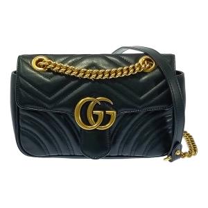 グッチ GGマーモント・ハート チェーンショルダーバッグ/446744/ブラック/GUCCI 翌日配送可/b240327/513740｜rfstore