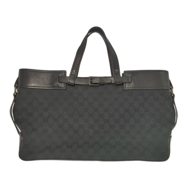 GUCCI グッチ GGキャンバス・レザー トートバッグ ハンドバッグ/106251/ブラック/b2...
