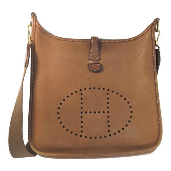 HERMES エルメス エブリンPM E刻印 レザー ショルダーバッグ ワンショルダーバッグ ブラウ...