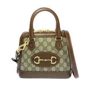 グッチ GGスプリーム・ホースビット1955・ミニ トップハンドル 2WAYハンドバッグ/?640716/ブラウン/GUCCI 翌日配送可/b240425/517337｜rfstore