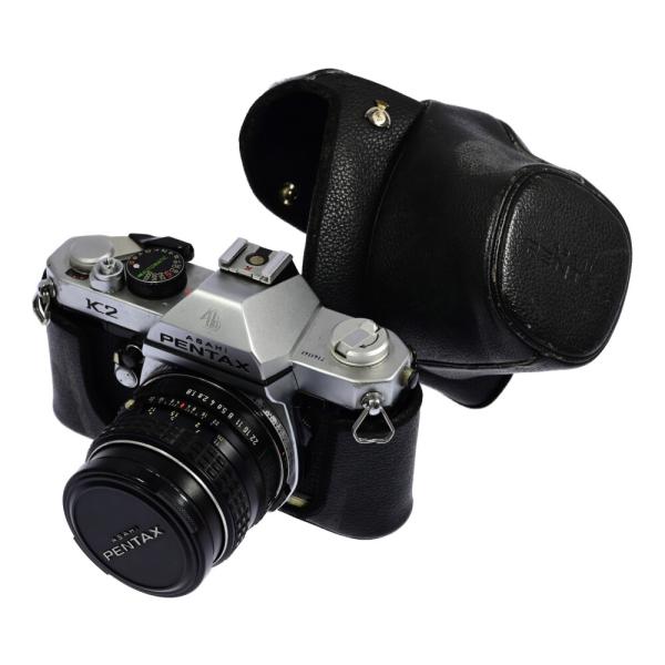 レトロフィルムカメラ 開放レンズ ストロボ 3点セット ASAHI PENTAX K2 55mm s...