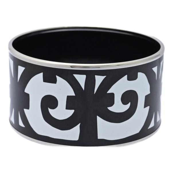 (ラスト1点) HERMES エルメス エマイユGM・＃Mバングル/合金/メッキ-66.1g/ブラッ...