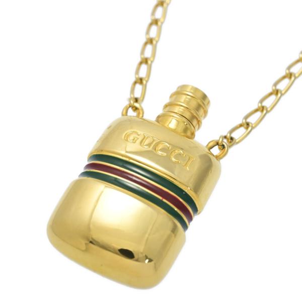GUCCI グッチ エンボスロゴ ラインネックレス・ペンダント/合金/メッキ-29.1g/ゴールド/...