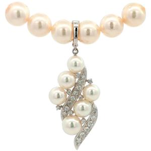 MIKIMOTO ミキモト マグニフィセント 豪華絢爛 アコヤ真珠 ダイヤモンドネックレス ペンダント K18WG無-55.1g ホワイトゴールド /h260808/621515