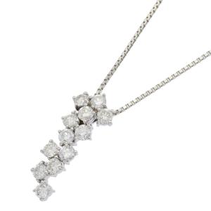 4月 誕生石 12P・ダイヤモンドネックレス・ペンダント/1.5ct/Pt900-6.9g/プラチナ /h240524/519483｜rfstore