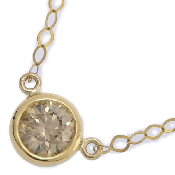 美品 1点モノ 0.306ct 大粒 ブラウンダイヤモンド ネックレス ペンダント K18YG/75...