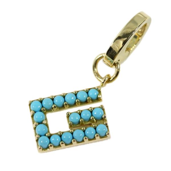 グッチ Gモチーフ ターコイズ（トルコ石）チャーム/トップネックレス・ペンダント/K18YG/750...