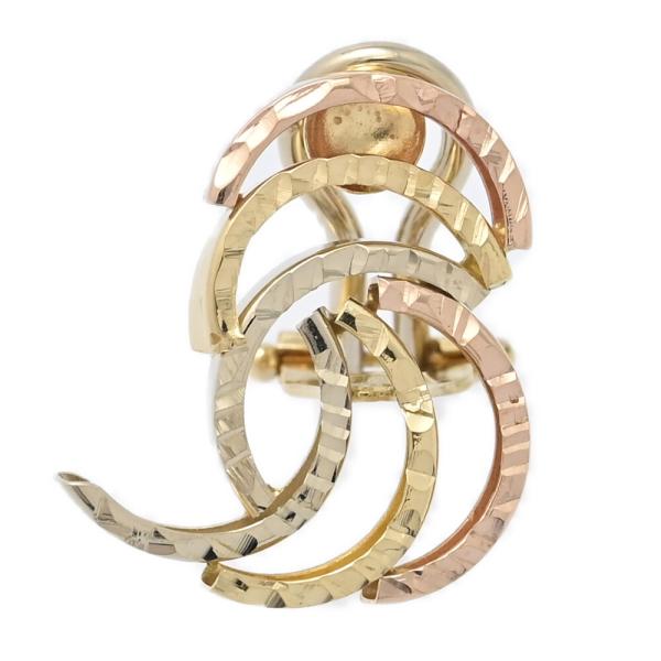 UNOAERRE ウノアエレ 片耳用 リーフモチーフ プレーン ピアス/K18Y+W+P/750,3...