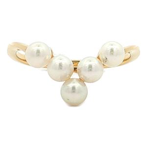 ミキモト MIKIMOTO K18YG ベビーパール 3P パールリング 11号