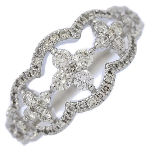 【4/30迄+-6サイズ直し無料】0.5ct フラワーモチーフ ダイヤモンド リング 指輪 Pt90...