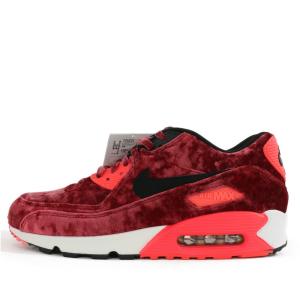 ナイキ エアマックス90アニバーサリー・AIR MAX 90 ANNIVERSARY VELVET スニーカー靴/725235-600/28.5cm/レッド/NIKE 翌日配送可/218714｜rfstore