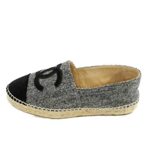 美品・シャネル ココマーク・エスパドリーユツイードシューズ靴/G29762Y50450/36(23c...