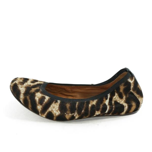 ランバン ハラコ・レオパード・バレエシューズ靴/23.5-24.0cm相当/ベージュ×ブラウン×ブラ...